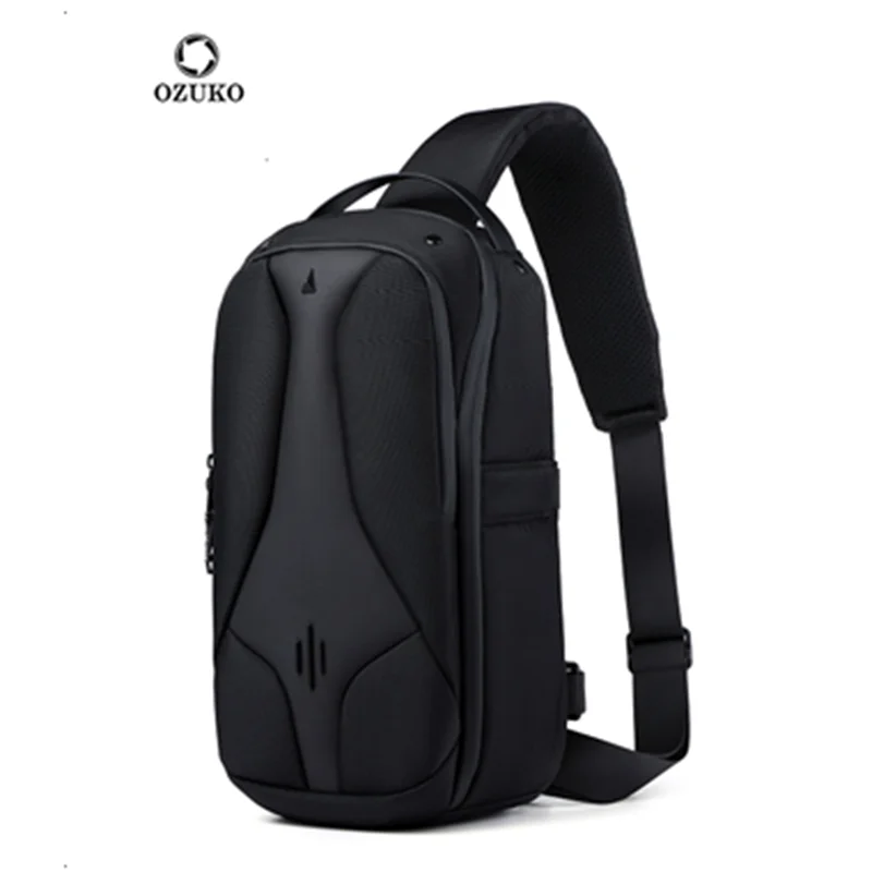 Ozuko novo saco de peito na moda masculina moda crossbody bolsa de ombro de alta qualidade para homens saco de viagem se encaixa em almofada de 11 polegadas