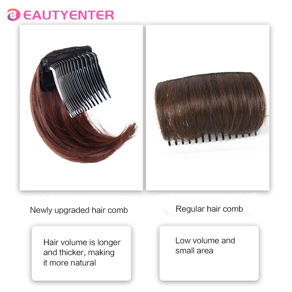 Cabelo sintético invisível franja almofada alta reta cabelo até pente acessórios de cabelo falso extensão de cabelo natural para peruca feminina