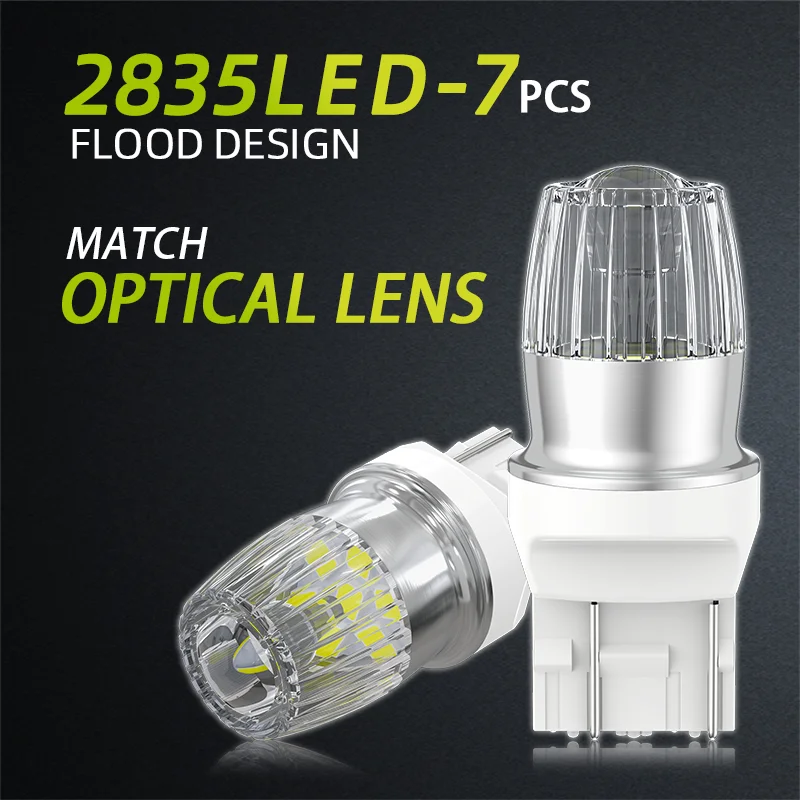 

jiachi 2pcs 7440 7443 W21/5W Led Bulb 2835 7SMD 1156 1157 T18 12V 6500K Car Daytime Running Light(DRL) Signal Lamp