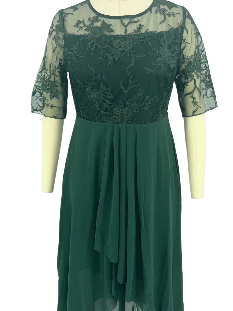 

Elegant Short Sleeves Chiffon Lace Mother of Bride Dress