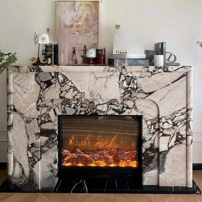 Polished Fireplace Mantel Luxury Living Room Kitchen Freestanding Installation Surround Mantel MantleFrench