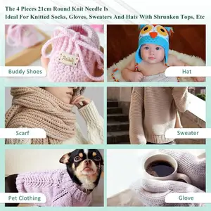 Kreisförmige Stricknadeln für Babys, metallische Kabel, Ärmel, Socken, Zubehör, 3PCs 10 Hauptverkaufsnadelpassage - №3