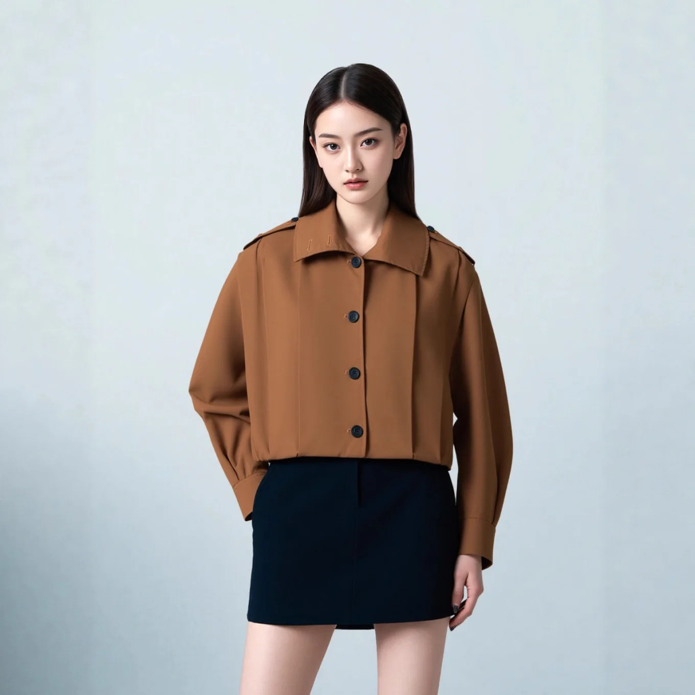 

Винтажные куртки женские с отложным воротником короткое пальто однотонная уличная плиссированная куртка пальто однобортное осенне-зимнее пальто