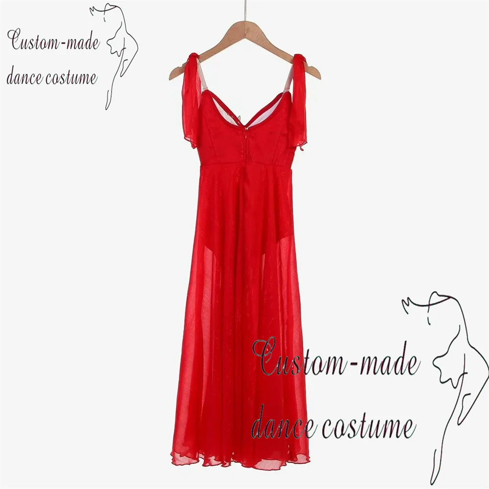 Tchaïkovski robe de Ballet personnalisée robe de danse pour enfants rouge compétition professionnelle robe longue adulte Ballet Performance Dres