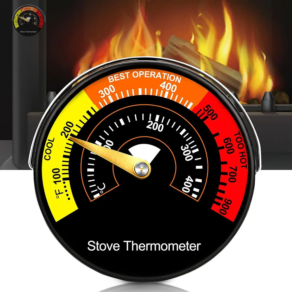 Wood Stove Thermometer Magnetic Oven Stove Temperature Stove Top Thermometer For Fireplace Chimney Flue Pipe Meter