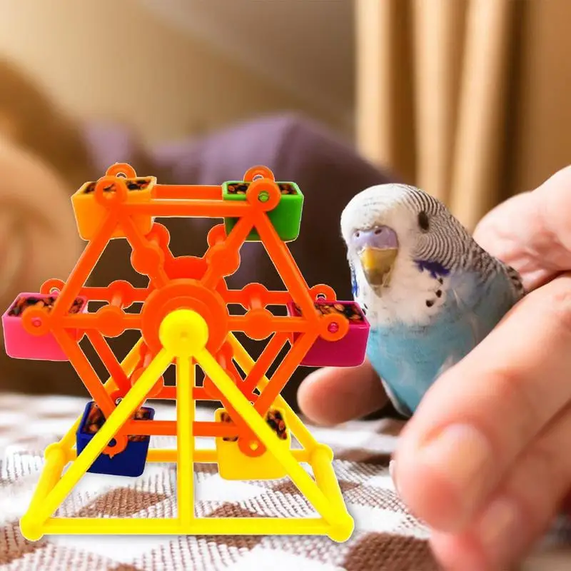 Windmill Bird Feeder Bird Foraging Toys For Conures Small Parrots Bird Worm Feeder Toy Parrot Rotate Colorful Bird Feeder Toy