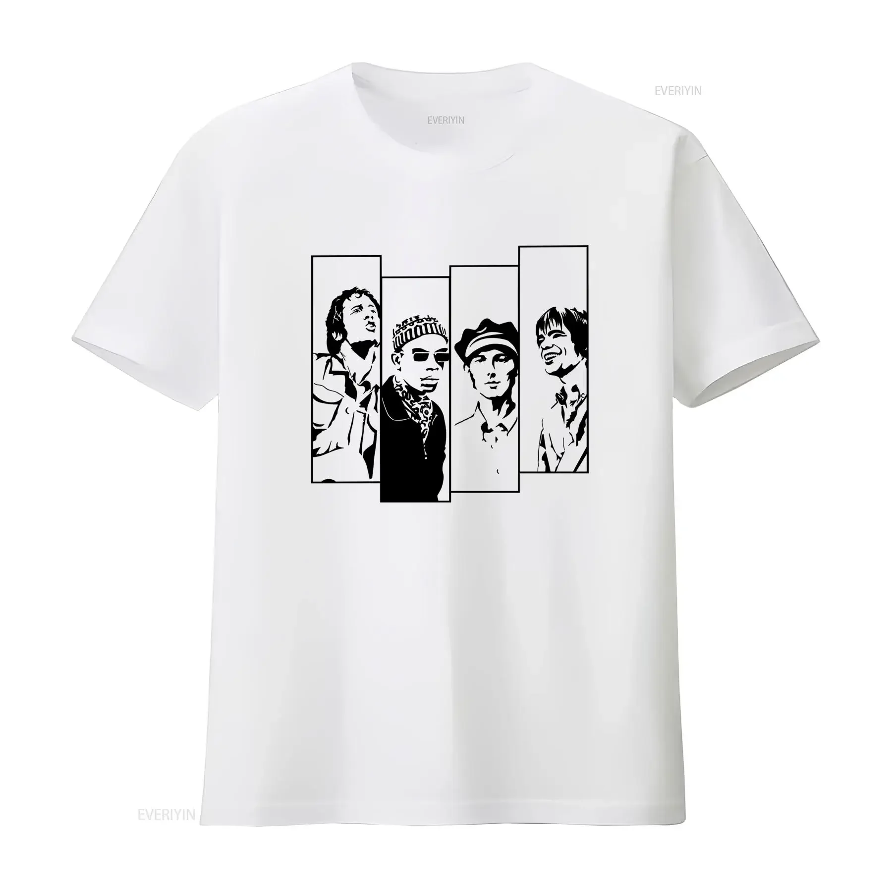 Herren-T-Shirt mit Ozean-Farben-Motiv und Musik-Print, lässiger Rundhalsausschnitt für Events, Vintage-Look, grafisch bedruckte Designerkleidung