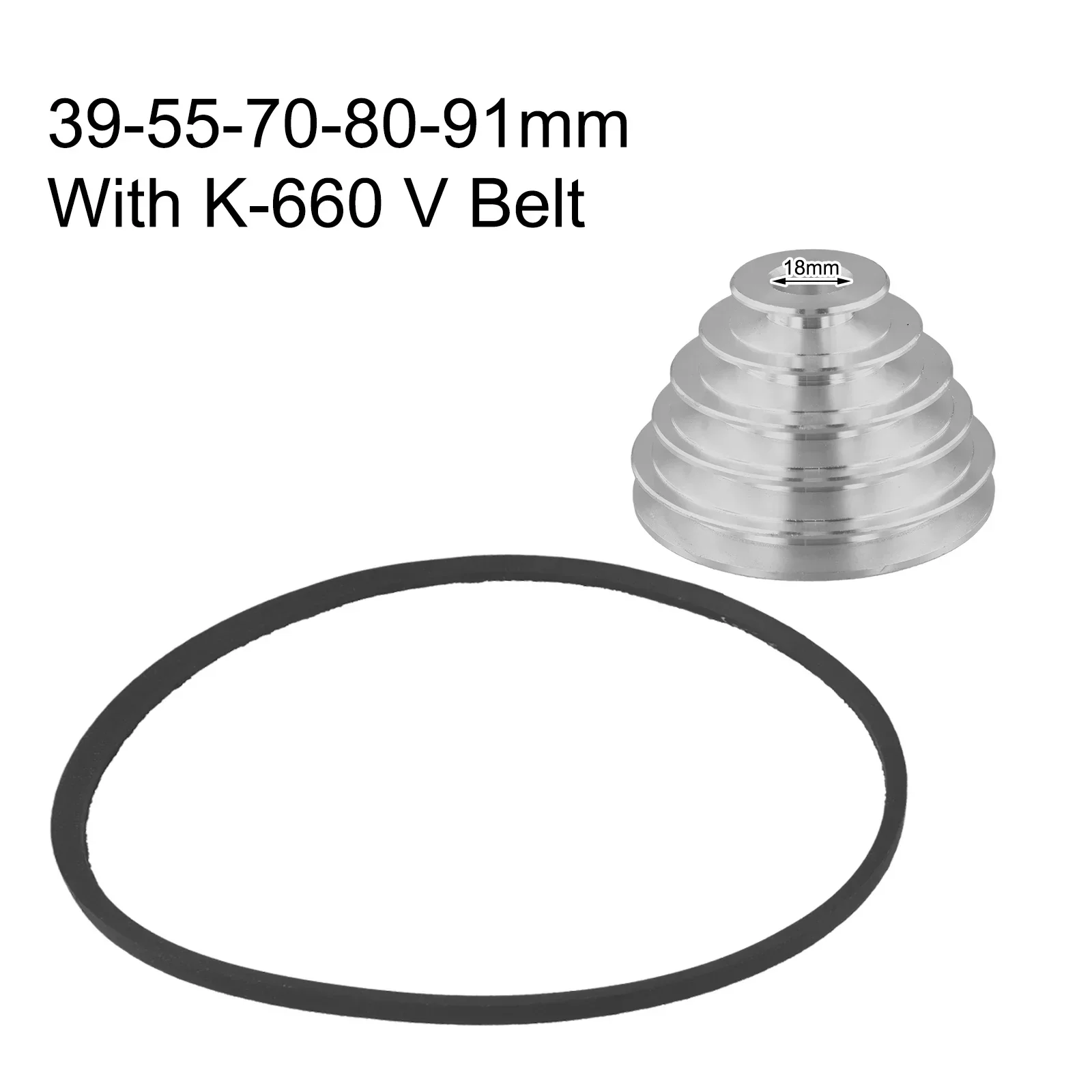 Benchtop Drill Press Transmission Wheel 14mm Holes Outer Diameter 36-46-60-74mm 4 Step 5 Step V-belt K660 Silver Black Color