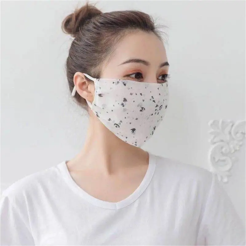 Protezione solare antipolvere riutilizzabile sottile maschera protettiva in chiffon regolabile