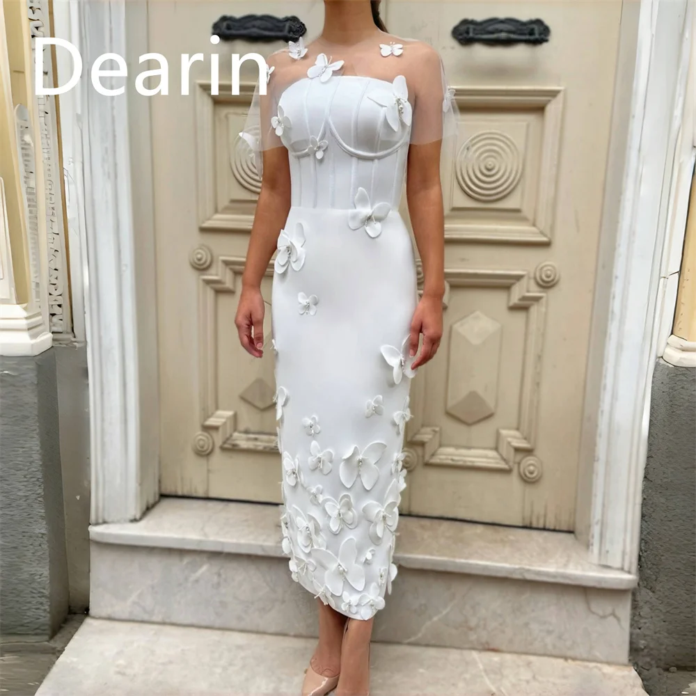 

Customized Evening Dress Prom Gown Women Formal Dearin Strapless Column Ankle Length Skirts Applique Vertically Bespoke Occasion