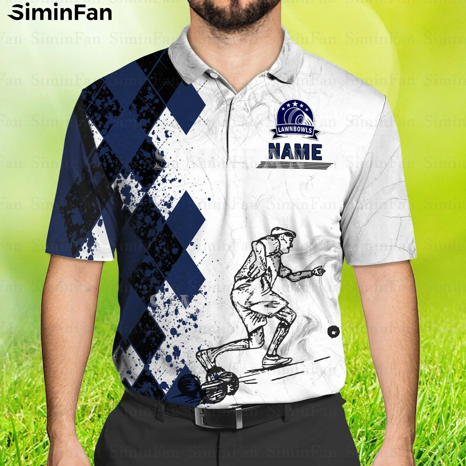 Personalized Name Lawn Bowls 3D All Over Printed Mens Polo Shirts Male Lapel Tee Summer Tennis Tshirt Unisex Female Casual Top