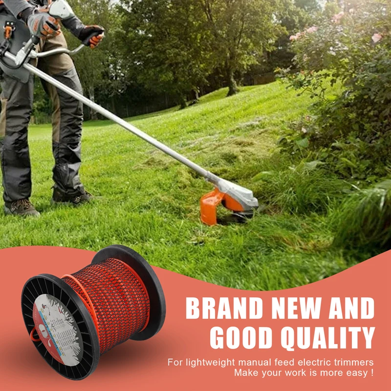 AA51-Roll 50M 2.4Mm Mowing Nylon Grass Trimmer Rope Brush Cutter Strimmer Line Round Brushcutter Trimmer Cord Line Wire