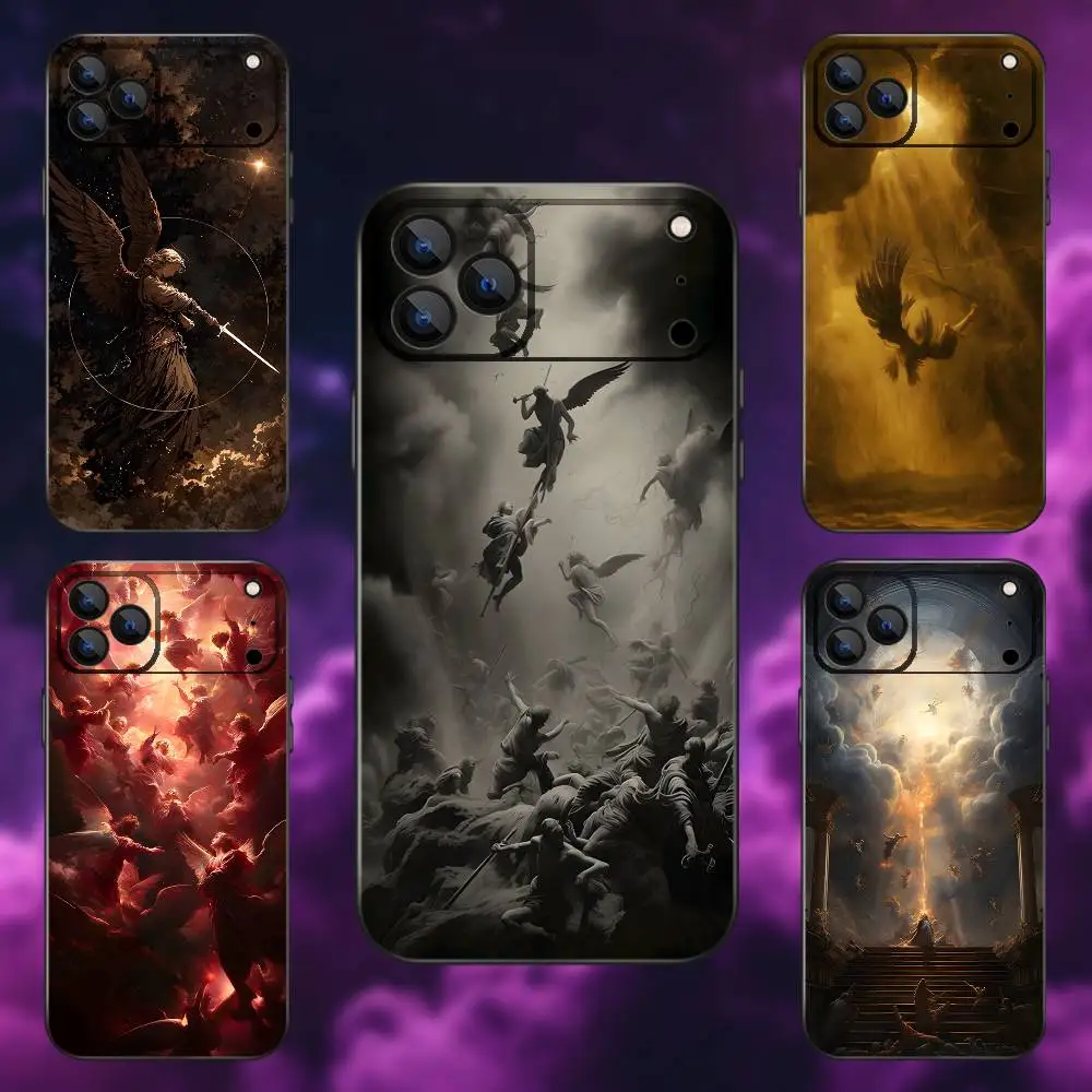 

The Fallen Painting Angel Phone Case For iPhone 17,16,15,14,13,12,Pro,Max,Plus,E,SE4,Air,Mini Black Soft Box