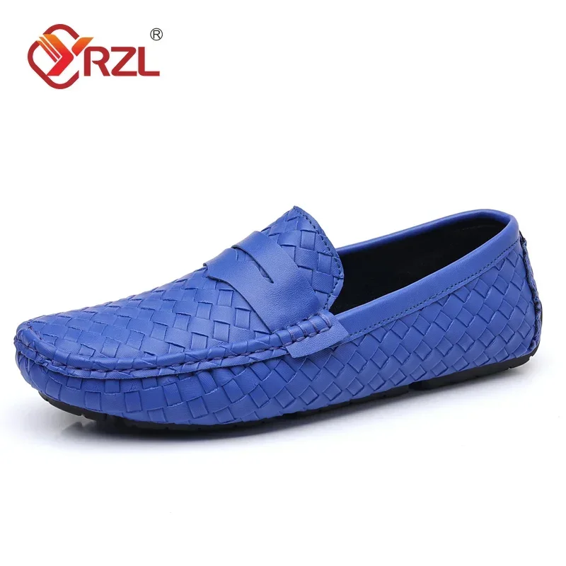 

YRZL Loafers for Men 2024 New Handmade Moccasins Men Flats Casual Leather Shoes Luxury Comfy Mens Loafers Size 48 Shoes for Men