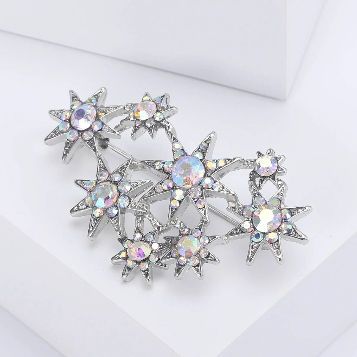 Star Vintage Brooches Pins For Women Bling Rhinestone Jewelry Party Wedding Clothing Coat Friend Daily Gift