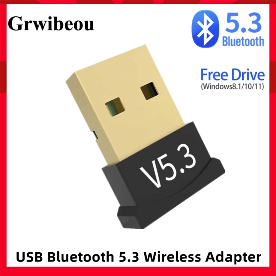 

Mini USB Bluetooth 5.3 Dongle Adapter for PC Laptop Mouse Keyboard Tablet Phone Printer Game Speaker Wireless Transmit Receiver