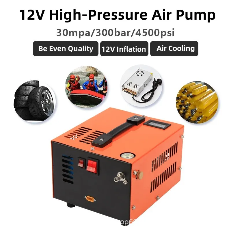 12V 4500 Psi 300 bar 30mpa Air Automobile Compressor Mini Pump With 220V Transformer High Pressure Inflator Car