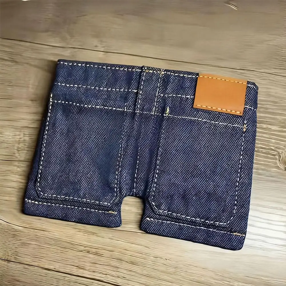 Mini Great Jeans Wallet Vintage Style Women's Men ID Credit Card Holder Case Model Coin Purse Multi-functional Jeans Wallet Gift
