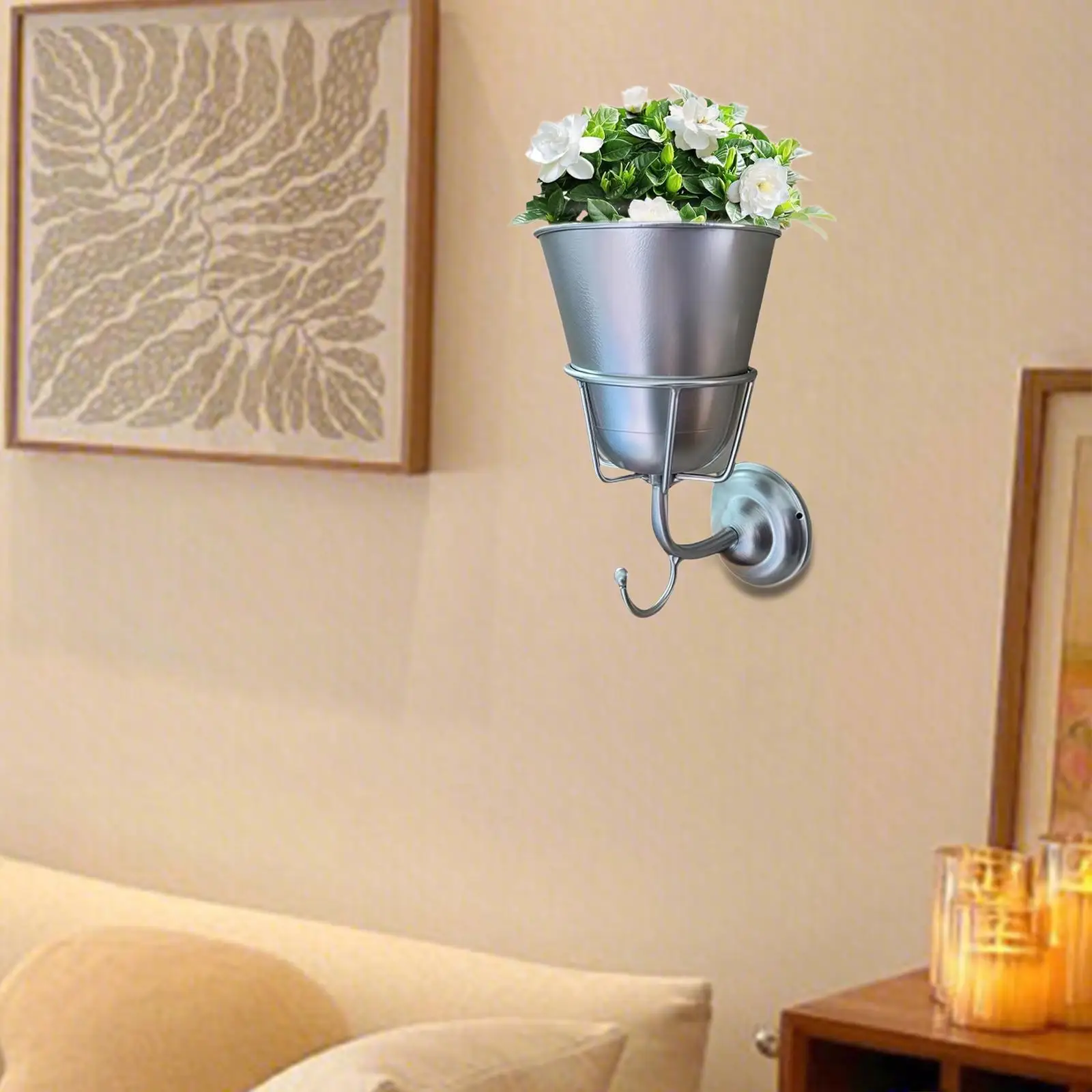 Vintage Style Wall Mounted Vessel Rack Multifunctional Pot Holder Hanging Organizer for Kitchen Bathroom Balcony Home Decor Art