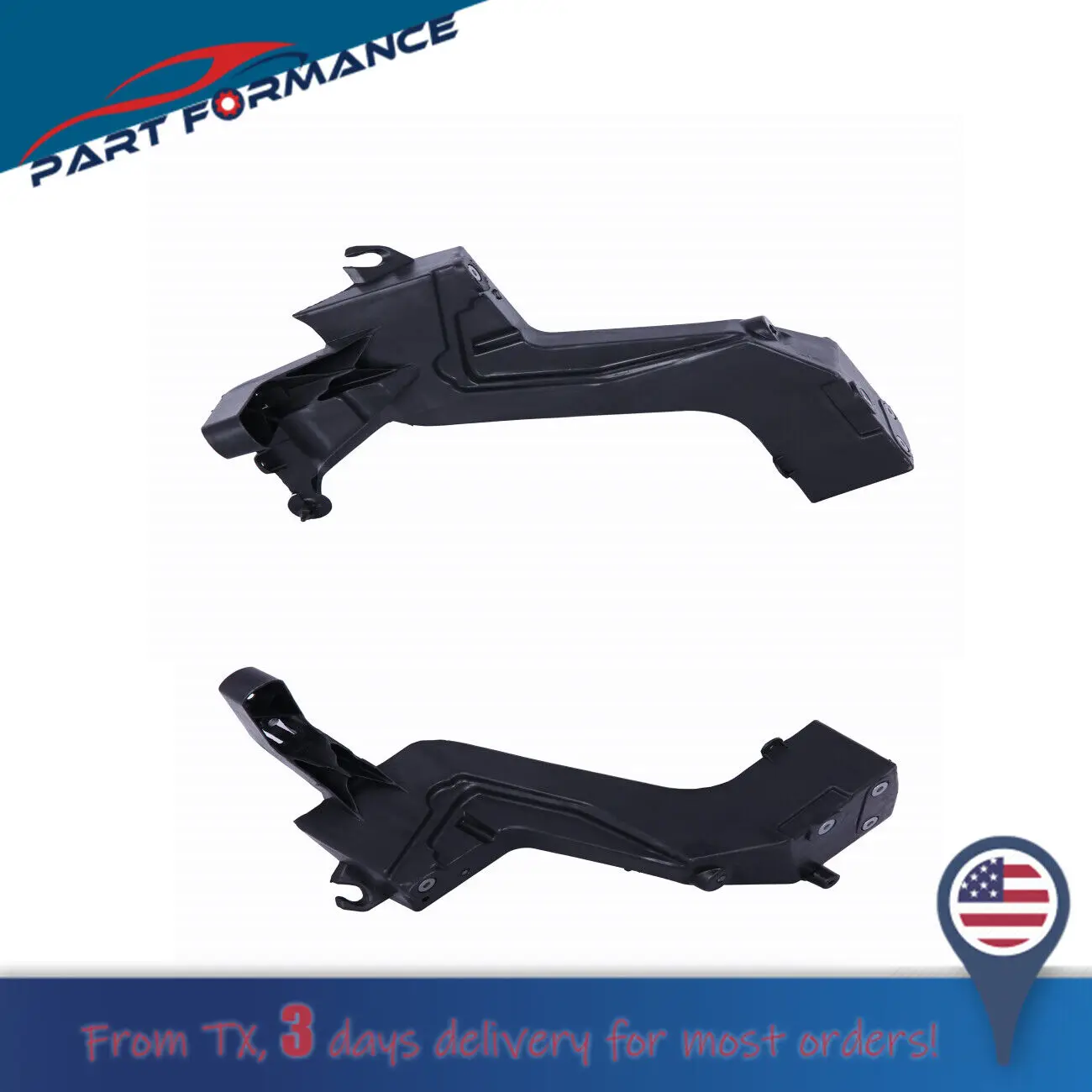 2pcs ABS Plastic Radiator Support Left and Right Side For 2014-2015 Jeep Grand Cherokee Black Set 68223400AA, 68223399AA