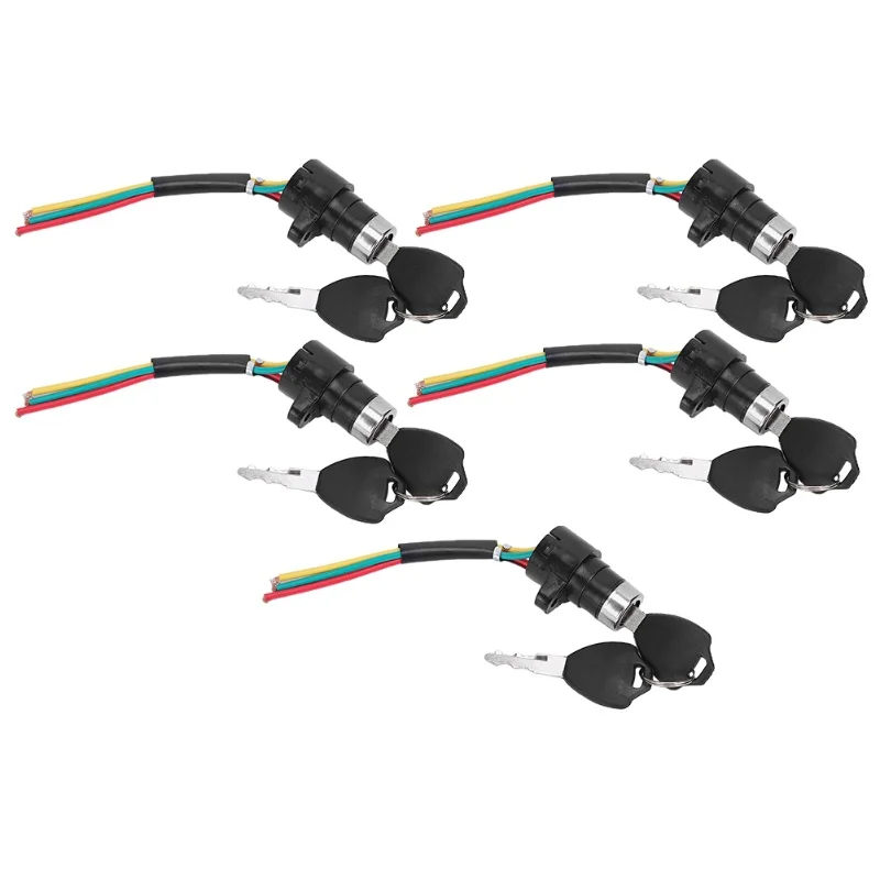 

5Set Electric Bicycle Electric Scooter Power Supply Lock Key Switch Electric Door Lock