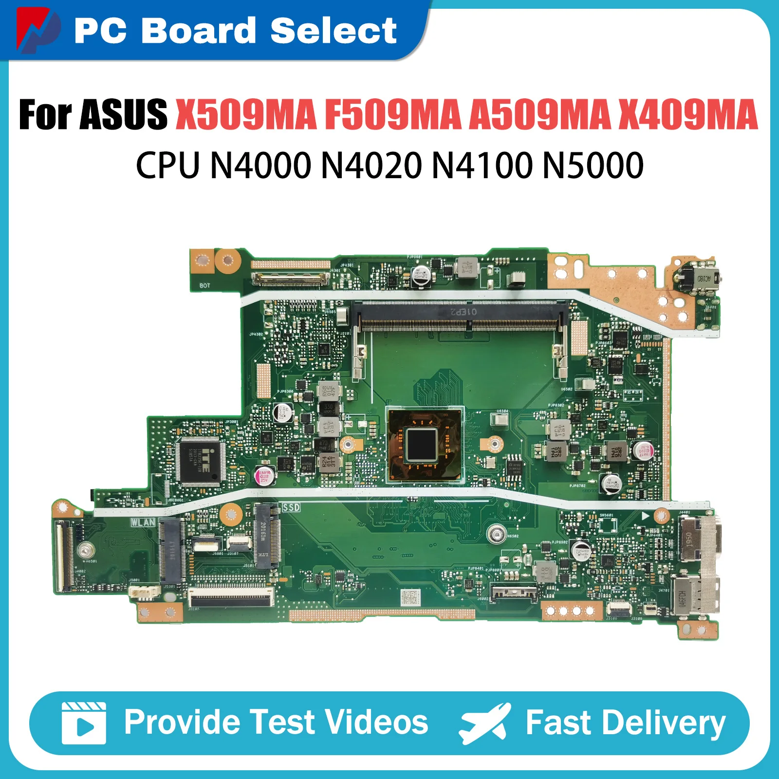 X409MA N4000 N4100 N5000 N5030 CPU Mainboard For ASUS X409MA X409M M409D M409DA X509D X509MA M509D M509DA Laptop Motherboard