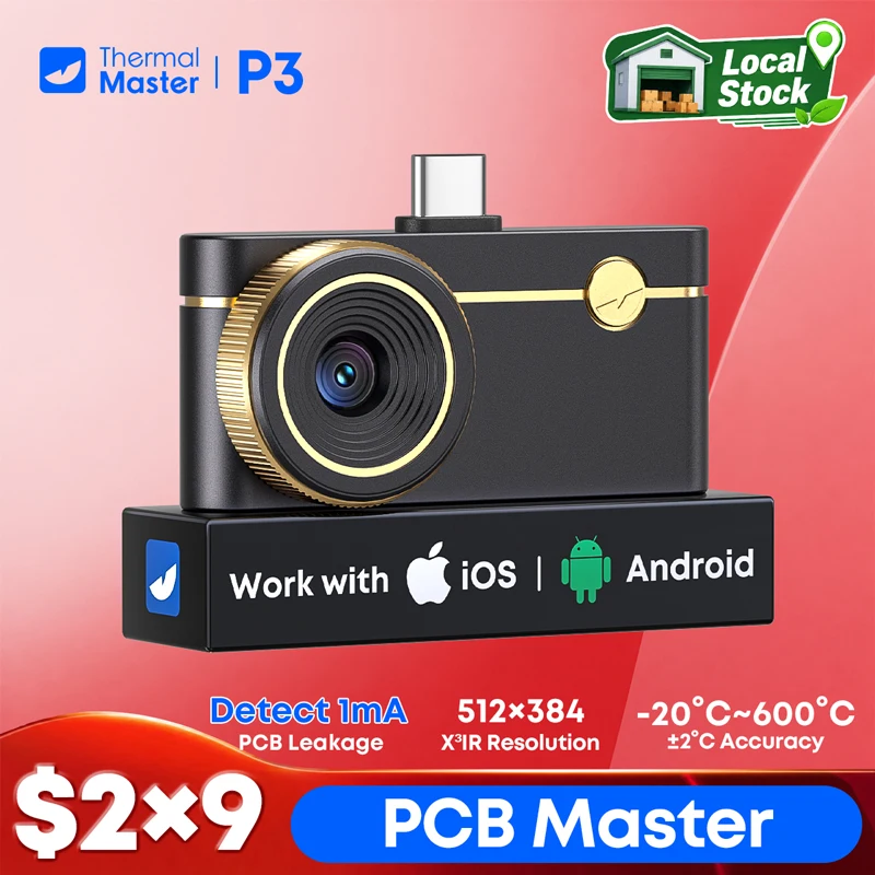 iOS & Android Smartphone P3 Typ-C Wärmebildkamera Makro-Objektiv 512*384 X³IR Auflösung für Elektronik-Reparatur 25Hz