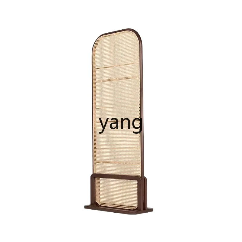 

YHM Rattan Screen Solid Wood Movable Entryway Simple