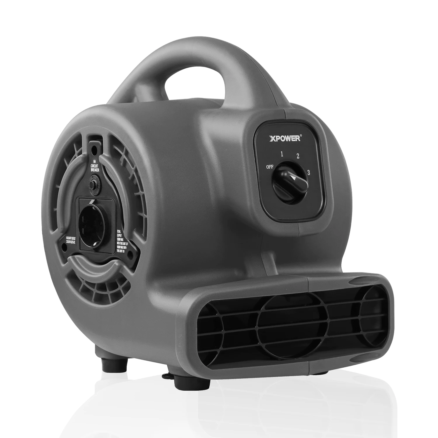 XPower P-80A Leistungsstarker Zentrifugal-Luftbeweger, Teppichtrockner, Bodenventilator, Gebläse, Stapelbar, mit Daisy-Chain-Funktion, für Wasserschadensanierung, Hausreinigung, Sanitärarbeiten,