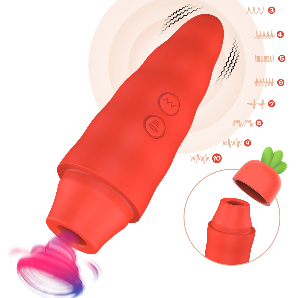 Rabbit Vibrator Vagina G-Spot Clitoris Stimulator For Adult Women Carrot Sex Toys Sucking Vibrator Suckers Vacuum Stimulator