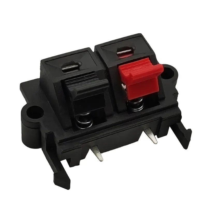 Speaker Terminal Block for Double Row 2P Side Bend Pin,Audio Wire Clamp Connector for Speaker Panel 10pcs