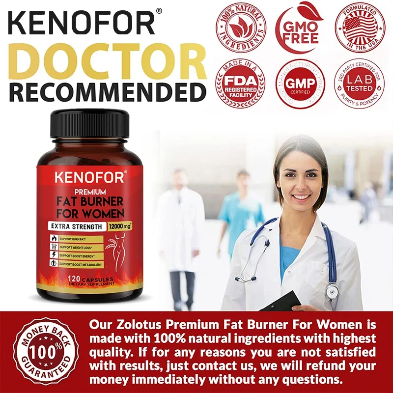 Advanced Fat Burner for Women - Weight Loss, Appetite Suppression, Energy, Cleansing and Detoxification, Boosts Metabolism