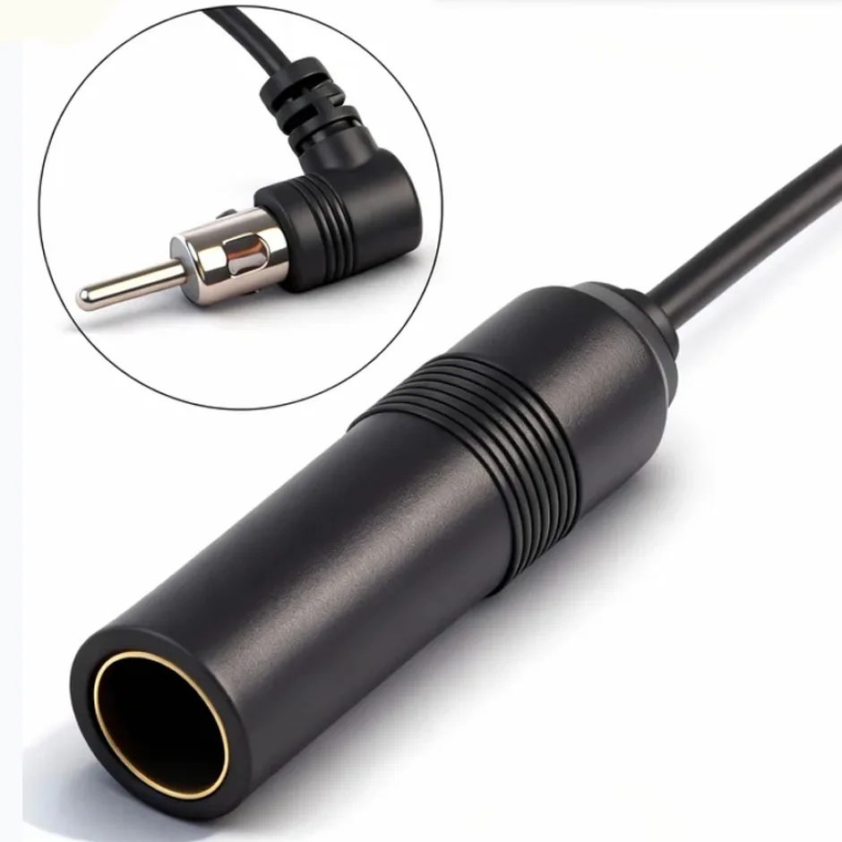 QXNY Stereo Audio Radio Antenna Adapter Vehicle AM/FM Radio Aerial Extension Car General Elbow Antenna Male To Female Plug Cable
