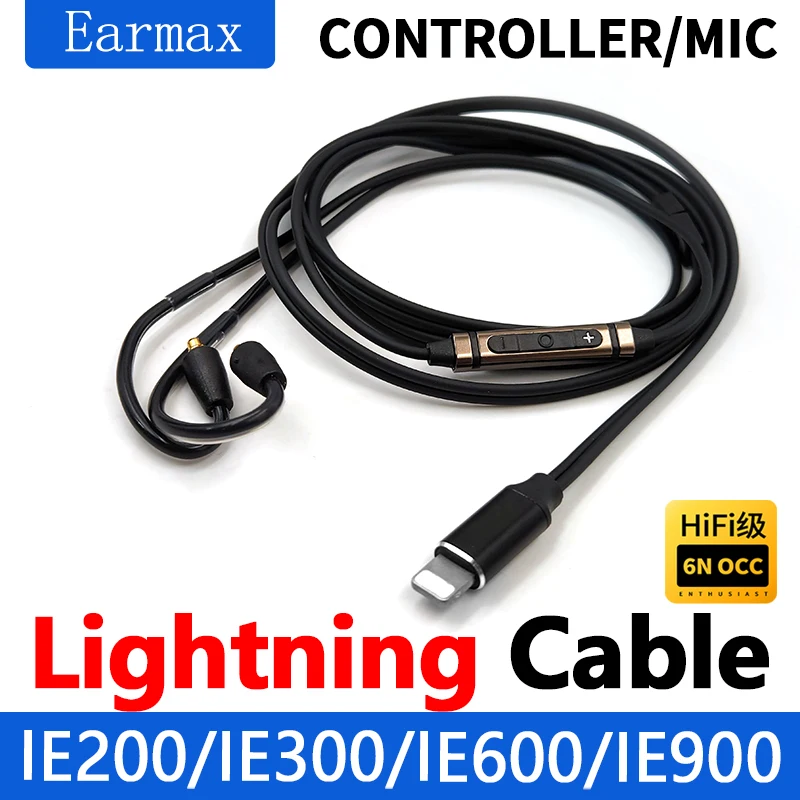 Imagem -03 - Cabo de Cristal Único 6n Occ para Sennheiser Ie200 Ie300 Ie600 Ie900 Fone de Ouvido Substituível Apple para Ie900 Upgrade Cable