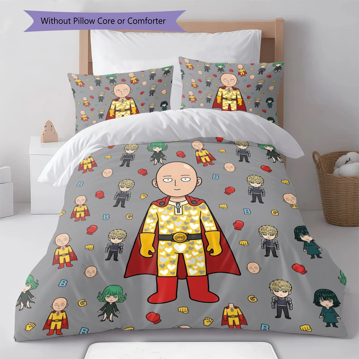 One-Punch Man Comfortable Duvet Cover - Soft, Kids Bedding Set Gift,Size  Different Sizes -HE105