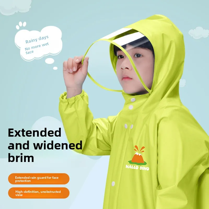 Children's Raincoat Waterproof School Uniform with Bag Position Full Body Raincoat for Boys And Girls Kindergarten to Element...
