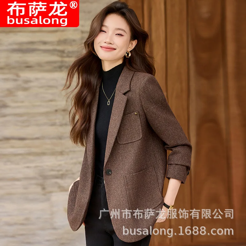 2025New Stylish Fashion Suit Casual Women's Long Sleeve Professional Blazer Formal Women's Single Jacket Workwear1891