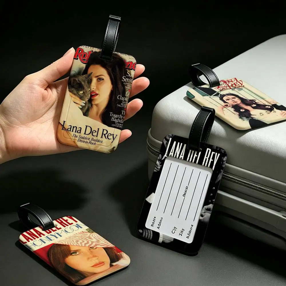 Grammy Classic Music L-Lana D-Del Rey PVC Anti lost Luggage Identifier Tag Removable Information Card Holder Travel Baggage Tag