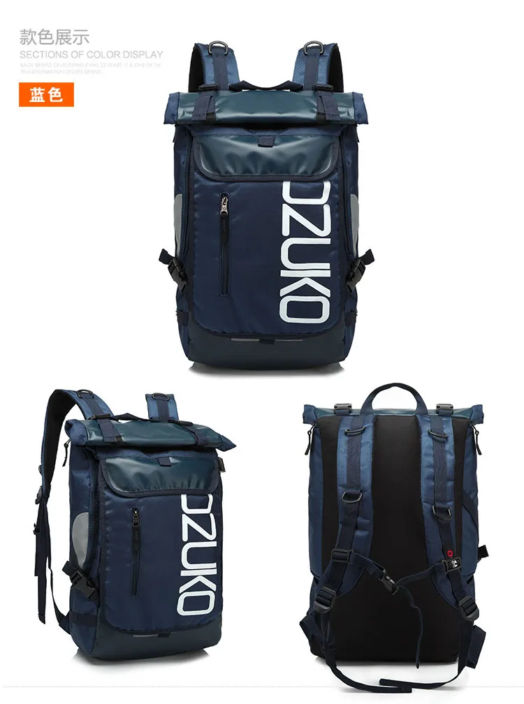 OZUKO Rucksack Männer 15,6 Zoll Laptop Wasserabweisende Schultasche für Teenager Casual Student Rucksäcke Männliche Reise Mochila Mode – Detail 25