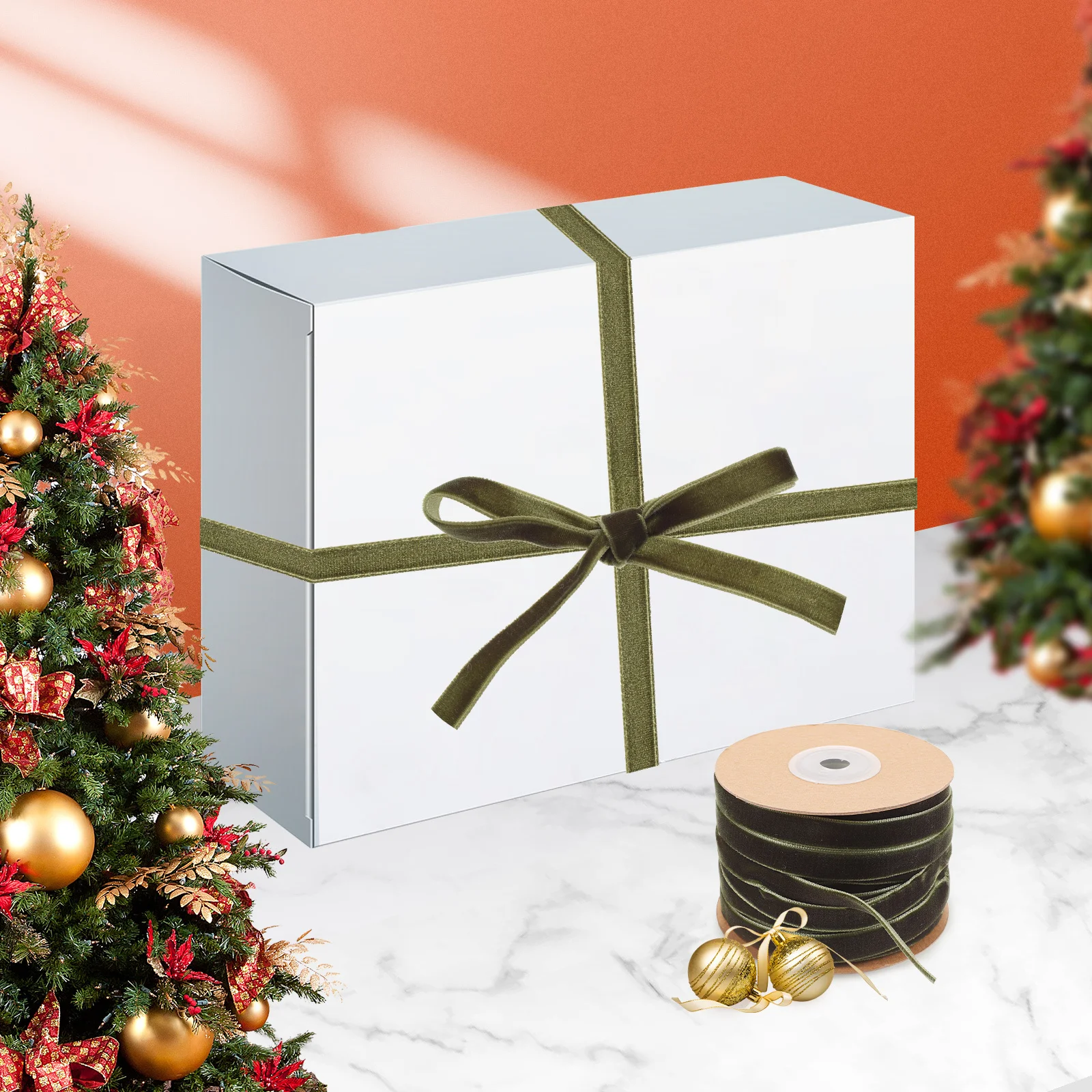 

Multi-Function Decorative Ribbon Smooth Cuttable Gift Wrapping Ribbon for DIY Crafts Holiday Party Thanksgiving Christmas