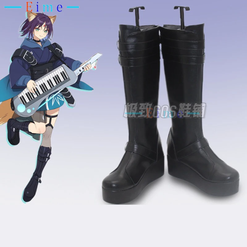 

Обувь для косплея Iroha Sakayori, обувь для косплея аниме-персонажа Космической принцессы Кагуи, обувь из искусственной кожи, черные ботинки на Хэллоуин, изготовленные на заказ