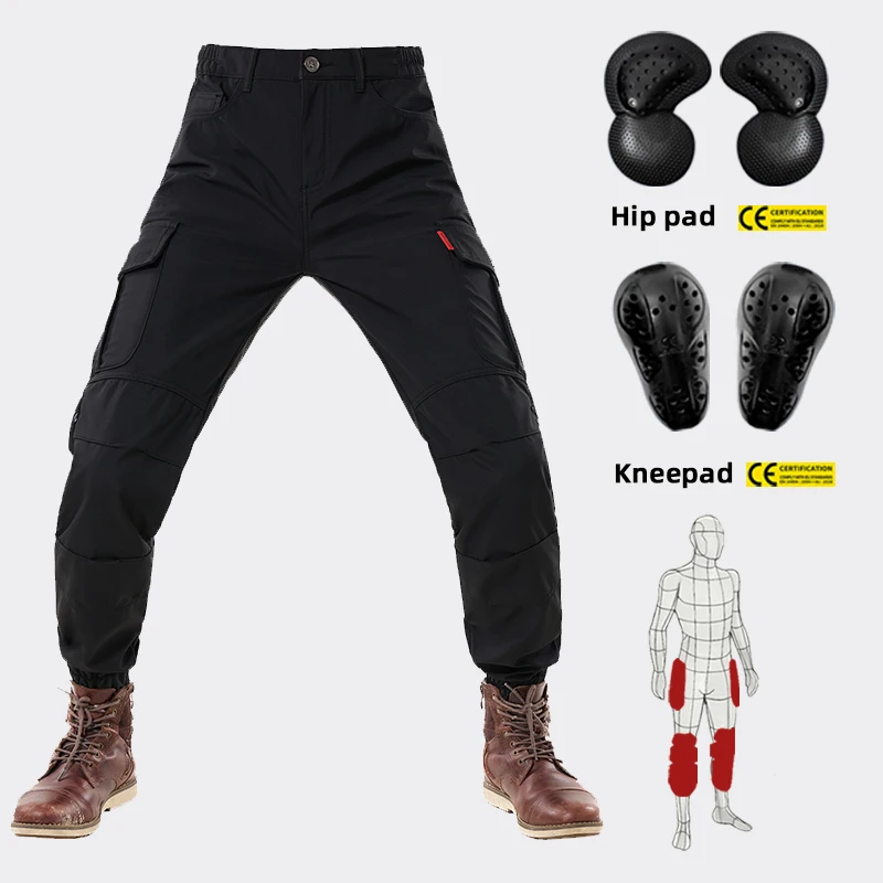 Summer Motorcycle Riding Pants Unisex Windproof Waterproof Cargo Jeans, Slim Fit Anti-Fall Moto Trousers