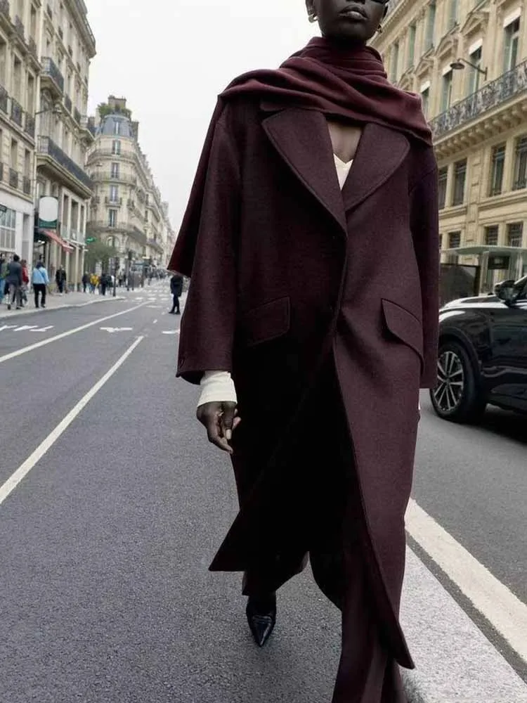 

European and American style winter new arrivals fashionable and simple women's clothing, versatile loose oversized long coat.