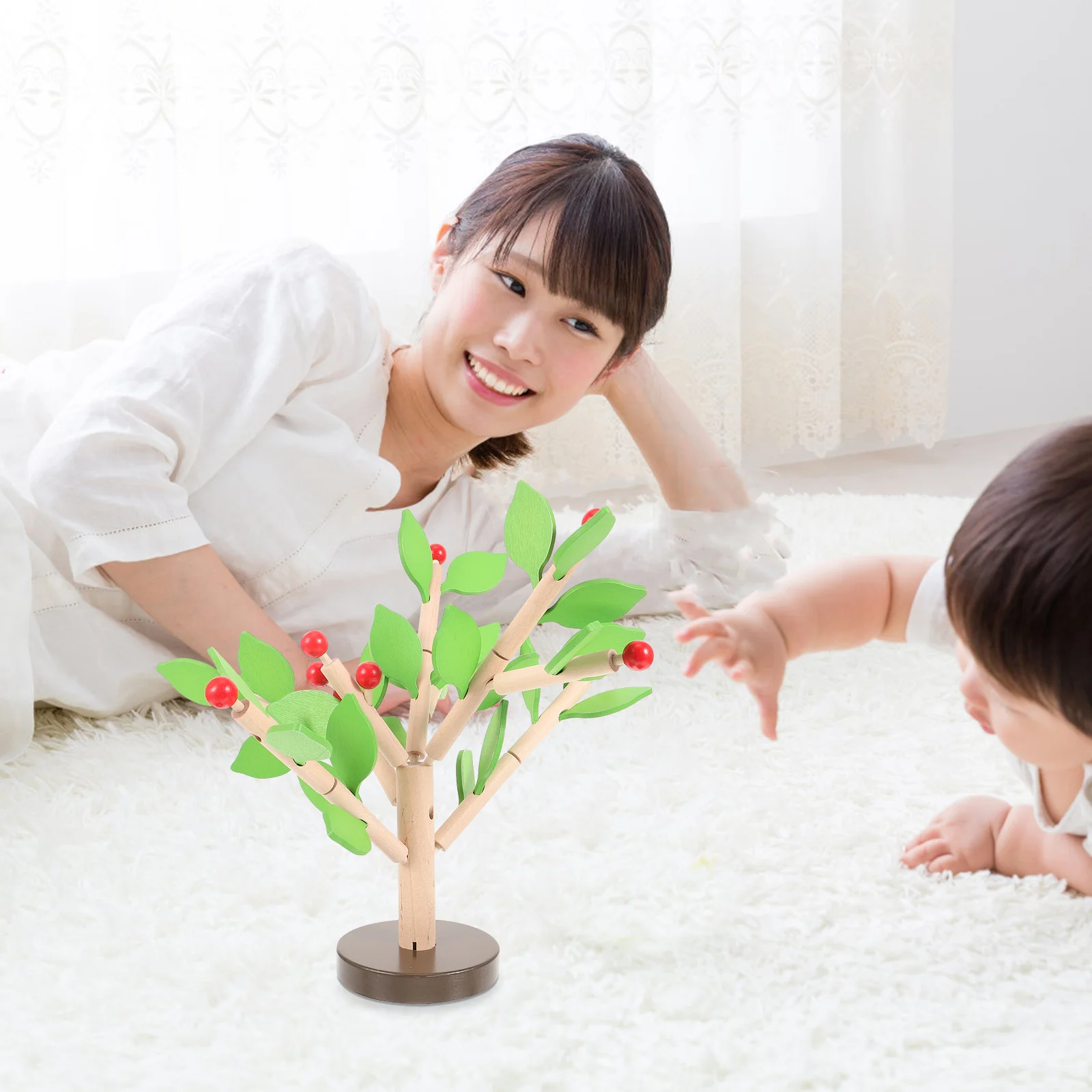 1 مجموعة 1 مجموعة أوراق شجرة خشبية كتلة لتقوم بها بنفسك بناء ثلاثي الأبعاد لعبة تعليمية للتنسيق بين اليد والعين