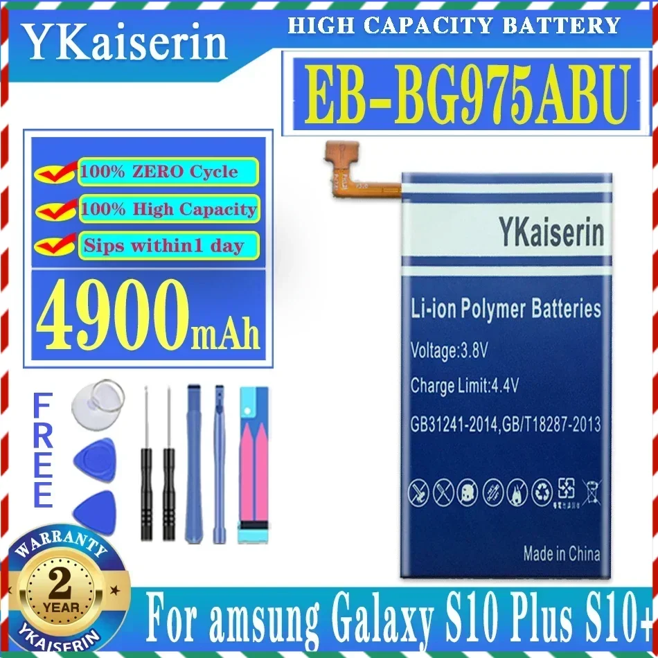 

(S10 Plus) EB-BG975ABU 4900 мАч YKaiserin Аккумулятор для Samsung Galaxy S10+ S10 Plus SM-G975F G975U G975W G9750 Аккумулятор