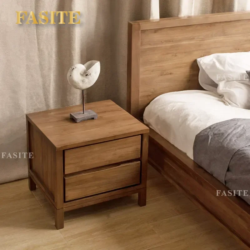 For Imported Teak Furniture Pure Solid Wood Bedside Table Household Bedroom Antique Small Exquisite