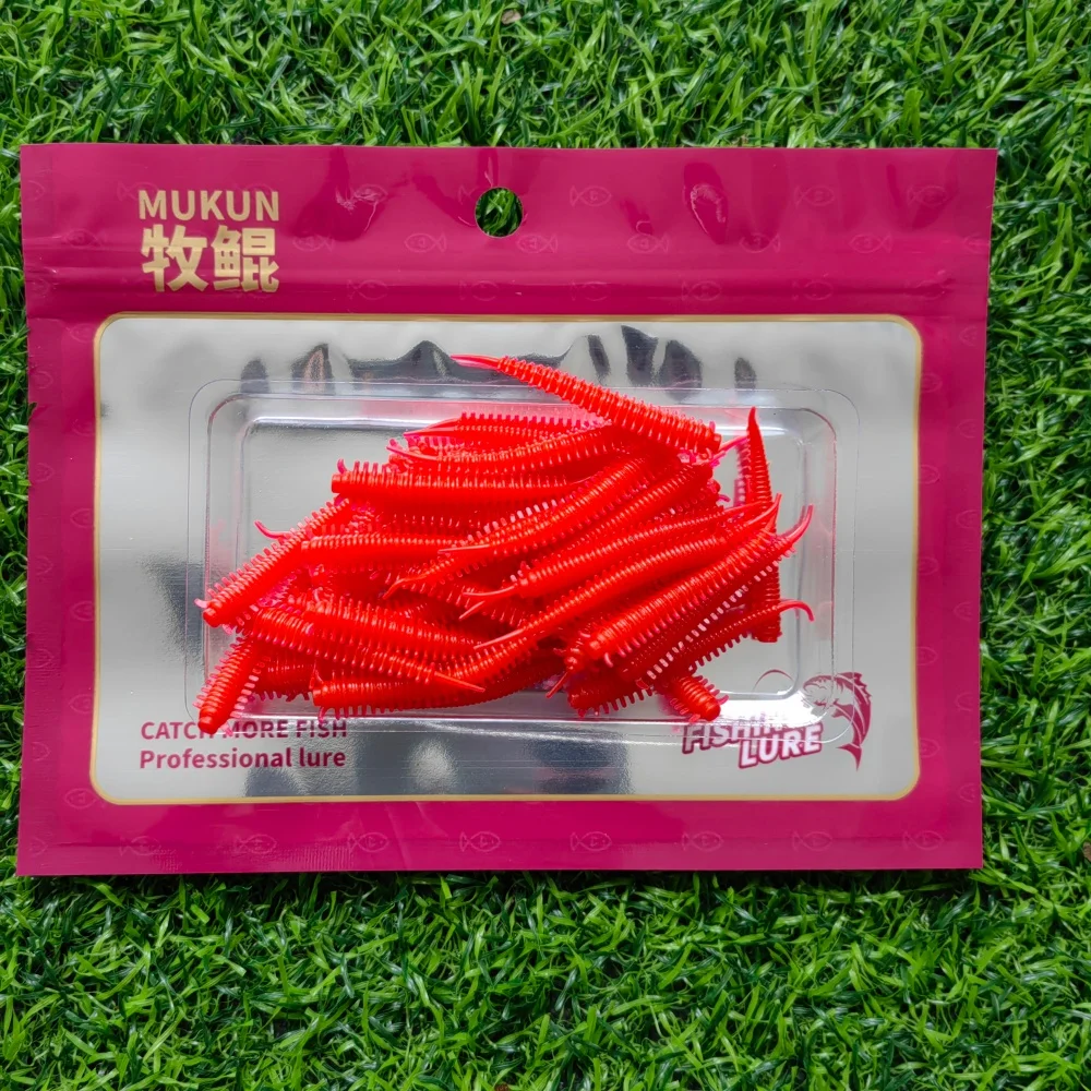 MUKUN 50PCS Runner Lures Bionic Sea Sandworms Soft Bait to Simulate the Real Lures Fishing Lures Multi-Color Not Easily Broke