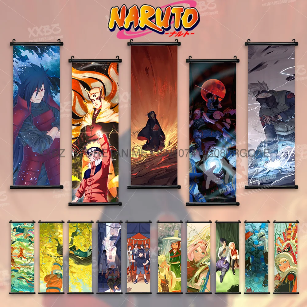 

Naruto Scroll Picture Hatake Kakashi Canvas Decor Hanging Painting Wall Art Sasuke Uchiha Anime Poster Haruno Sakura Home Decor