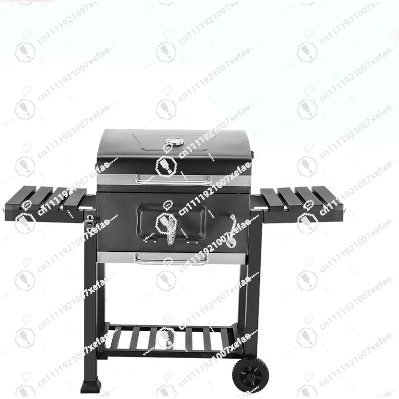 Charcoal Grill Truck with Side Table Grill, Large Heavy Duty Charcoal Grill, Grill Charcoal Grill