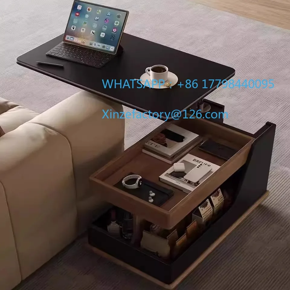 طاولة جانبية متحركة متعددة الوظائف قابلة للتخصيص، عربة رفع طاولة القهوة، غرفة المعيشة، شقة منزلية صغيرة، طاولة شاي Creati #3